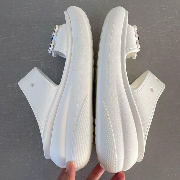 CROCS Classic Crush Platform Sandal Chunky Slides Mickey Minnie Disney Charms W8 - Picture 12 of 13